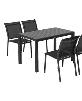 Stolčeky Hliníkový stôl ACAPULCO 116x70 cm (antracit)