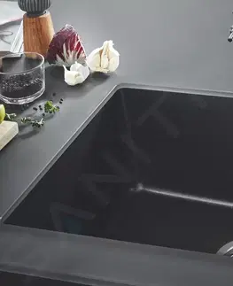 Kuchynské drezy GROHE GROHE - Dřezy Kompozitný drez K700 s odtokom, 610x460 mm, granitová čierna 31655AP0