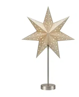 Vianočné svetelné hviezdy Markslöjd Stojaca LED hviezda Mathilda zlatá na batérie