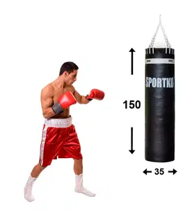 Boxovacie vrecia a hrušky Kožené boxovacie vrece SportKO Leather 35x150 cm