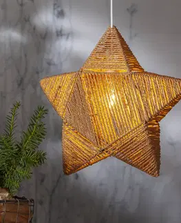 Vianočné svetelné hviezdy STAR TRADING Dekoračná hviezda Rappe, papierové šnúrky, visiaca