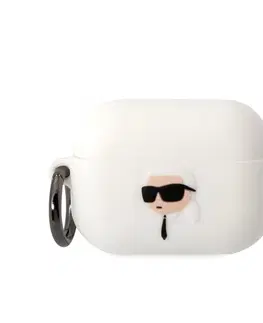 Slúchadlá Karl Lagerfeld 3D Logo NFT Karl Head silikónový obal pre Apple AirPods Pro 2, biely 57983112328