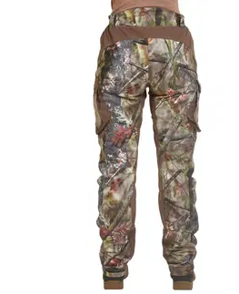 mikiny Dámske poľovnícke nohavice 500 hrejivé nepremokavé nehlučné maskáčové