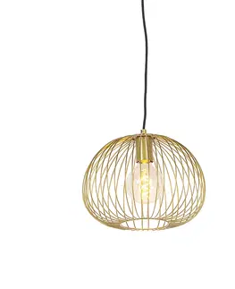 Zavesne lampy Dizajnová závesná lampa zlatá - Wire Dough