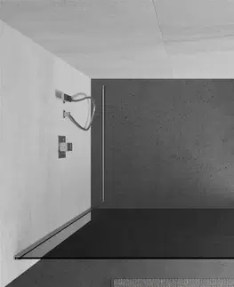 Sprchové dvere MEXEN/S - KIOTO Sprchová zástena WALK-IN 80x200 cm 8 mm, chróm, dymové sklo 800-080-101-01-40