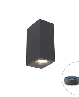 Vonkajsie nastenne svietidla Inteligentné nástenné svietidlo šedé vyrobené z plastu Vr. 2 Wifi GU10 - Baleno