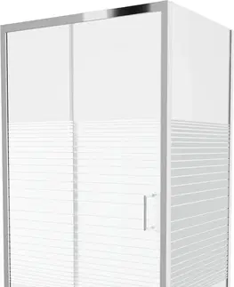 Sprchovacie kúty MEXEN/S - Apia sprchovací kút obdĺžnik 135x90, pruhy, chróm 840-135-090-01-20