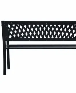 Záhradné lavice Záhradná oceľová lavička 125 cm čierna