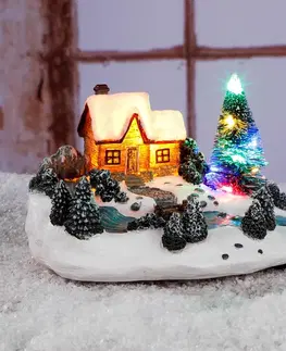 Vianočné dekorácie LED Vianočný domček v zimnej krajine