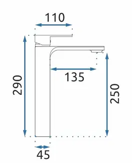 Kúpeľňové batérie REA - Vysoká umývadlová batéria Urban chróm REA-B9905