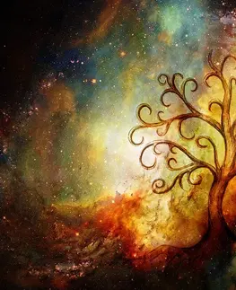 Tapety Feng Shui Tapeta strom života s abstrakciou vesmíru