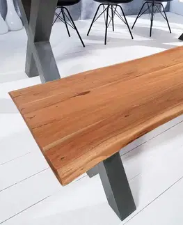 Lavice do jedálne LuxD Dizajnová lavica Massive X Honey 200 cm akácia