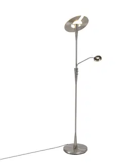 Stojace lampy Moderná stojaca lampa z ocele vrátane LED s čítacím ramenom - Moderno