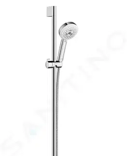Sprchy a sprchové panely HANSGROHE - Crometta 100 Sprchová súprava Multi, 3 prúdy, sprchová tyč 900 mm, biela/chróm 26656400