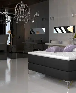 Postele NABBI Amika 140 čalúnená manželská posteľ s úložným priestorom čierna (Sawana 14)