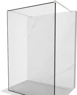 Sprchové dvere MEXEN/S - Kyoto samostatne stojaca sprchová zástena 150 x 200, čierny vzor 8 mm, nikel kartáčovaná 800-150-002-97-70