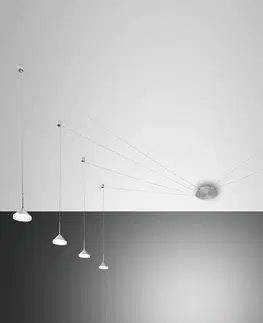 Závesné svietidlá Fabas Luce Závesné LED svietidlo Isabella, 6-plameňové hliník
