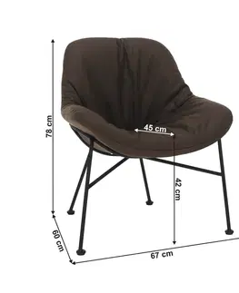 Stoličky Jedálenská stolička, látka s efektom brúsenej kože hnedá, KALIFA