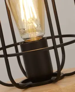 Stolové lampy Searchlight Stolová lampa Cage II s klietkovým tienidlom