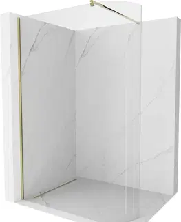 Sprchové dvere MEXEN/S - Kioto Sprchová zástena WALK-IN zaoblená 80 x 200, transparent 8 mm, zlatá 800-080-101-50-06