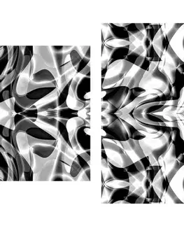 Čiernobiele obrazy 5-dielny obraz abstrakcia v čiernobielom prevedení