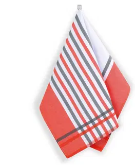 Utierky Bellatex Kuchynská utierka Prúžok červená, sivá, 50 x 70 cm