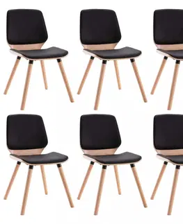 Jedálenské stoličky a kreslá Jedálenská stolička 6 ks Dekorhome Čierna / hnedá