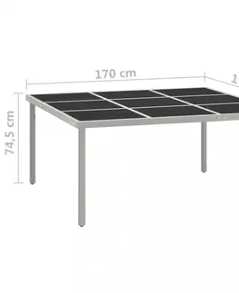 Kovové Záhradný jedálenský stôl kov / sklo Dekorhome