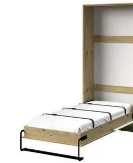Jednolôžkové postele Sklápacia posteľ  vertikálne Nero 15 – Šedá Lesk