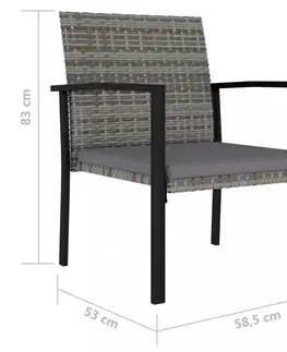Zahradné stoličky Záhradné stoličky 2 ks polyratan / látka Dekorhome Čierna
