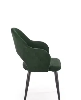 Jedálenské stoličky HALMAR K364 jedálenská stolička tmavozelená / čierna
