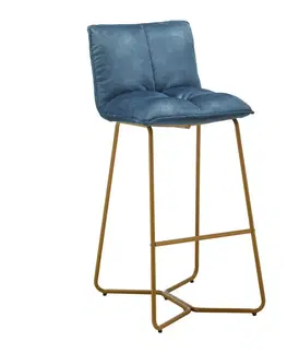 Barové stoličky Barová stolička Fonia Zo Zamatu - Modrá