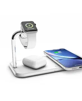 Nabíjačky pre mobilné telefóny ZENS Aluminium Dual Wireless Charger + Watch 10W - White ZEDC05W