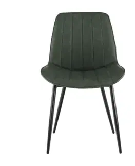Jedálenské stoličky a kreslá Jedálenská stolička HAZAL Tempo Kondela Tmavo zelená