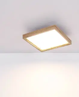 Stropné svietidlá Globo LED stropné svietidlo Cinderella wood CCT 60 x 60 cm