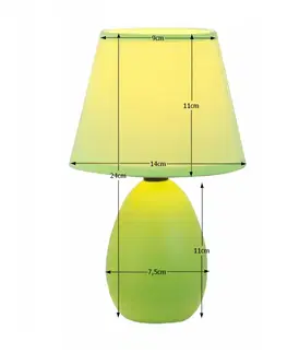 Lampy Keramická stolná lampa, zelená,  QENNY TYP 13 AT09350