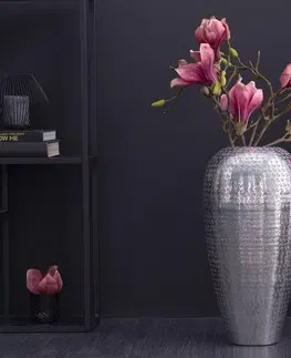 Dekorácie LuxD Dizajnová váza Khalil 50 cm strieborná