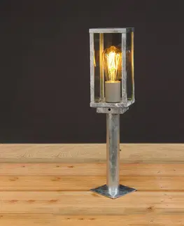 Vonkajšie stojanové svietidlá Eco-Light Soklové svietidlo Karo súmrakový snímač 55cm zinok