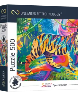 Hračky puzzle TREFL - Prime puzzle 500 UFT - Farebné šplechy: Tiger