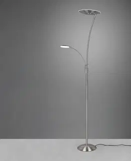 Stojacie lampy Trio Lighting LED lampa Granby, LED lampa na čítanie nikel matná