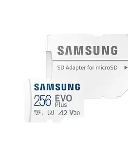 Pamäťové karty Samsung EVO Plus Micro SDXC 256 GB (2021) , SD adaptér