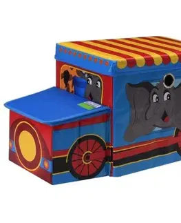 Úložné boxy Detský úložný box a sedátko Circus bus modrá, 55 x 26 x 31 cm