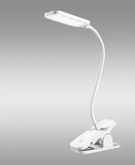 Stolné lampy na písací stôl Kancelarska lampa Panan CLIP SQUARE USB White LED LB1