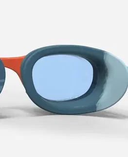 plávanie Detské plavecké okuliare XBASE číre sklá zeleno-oranžové