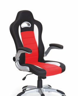 Kancelárske stoličky HALMAR Lotus kancelárske kreslo s podrúčkami čierna / červená