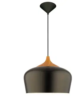 Závesné svietidlá Aluminor Kovová závesná lampa Voltige v čiernej