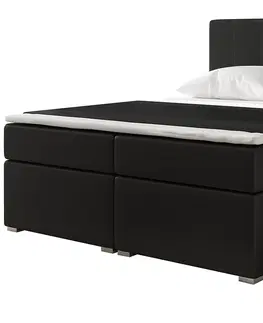 Postele NABBI Anzia 140 čalúnená manželská posteľ s úložným priestorom čierna (Soft 11)