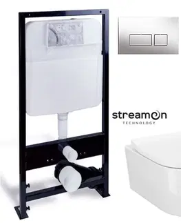 Kúpeľňa PRIM - předstěnový instalační systém s chromovým tlačítkem 20/0041 + WC CERSANIT INVERTO + SEDADLO duraplastu SOFT-CLOSE PRIM_20/0026 41 IN1