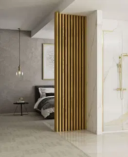 Sprchovacie kúty REA/S - Dvere s rozširujúcou stenou HUGO 110 zlatá kartáčovaná KPL-45203