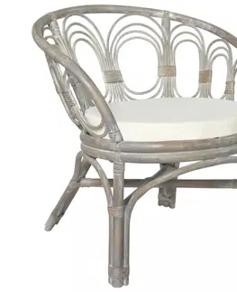 Zahradné stoličky Jedálenská stolička prírodný ratan / plátno Dekorhome Prírodná